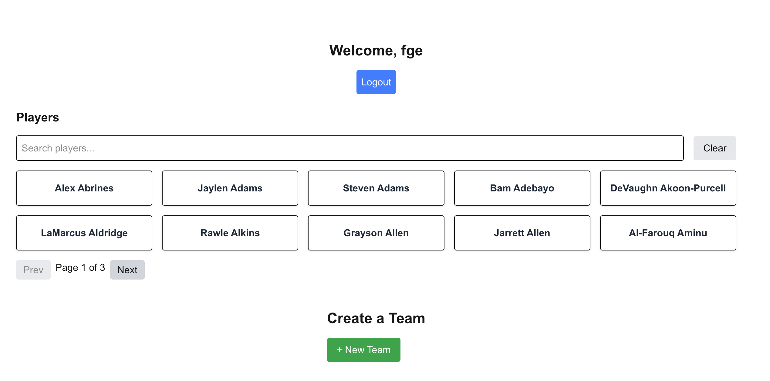 Create a Team (State Management)